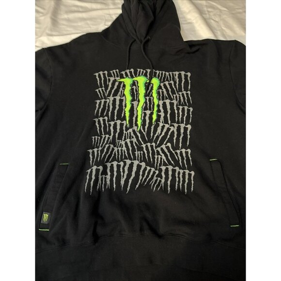Monster Energy Unleash The Beast Y2K Hoodie Adult XL Pullover Black Green - Picture 2 of 13
